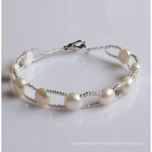 100% Real Freshwater Pearl Bracelet Jewelry (EB1508-1)